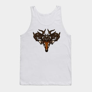 Celtic Deer with Knotted Antlers Red Tank Top